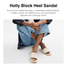 Coach Women's Holly Block Heel Sandal Platform, Charcoal/Black, 5