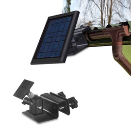 HOLACA Weatherproof Gutter Mount for Ring Solar Panel- Wall Mount Bracket Outdoor Mount Accessories for Ring Solar Panel (Black)