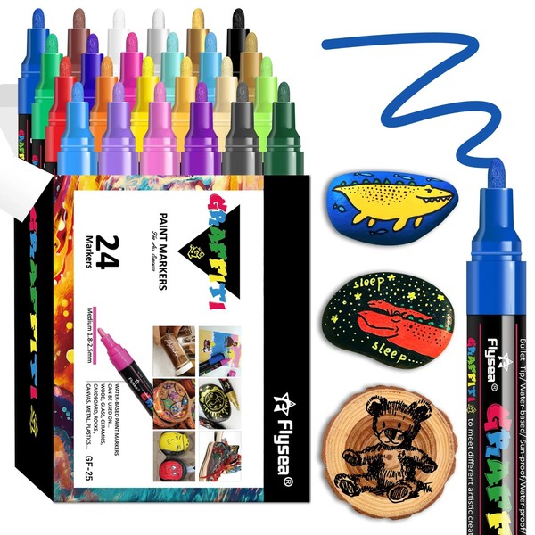 Hollir Tiger Acrylic Paint Pens Set Water Based Album Art