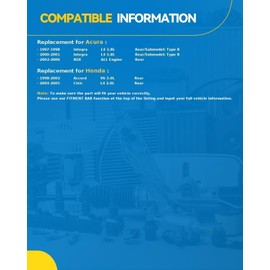 PHILTOP 10.2 in (259.8 mm) Rear Solid Disc Brake Rotors + Ceramic Pads Kit Compatible with Accord, RSX, Civic, Integra