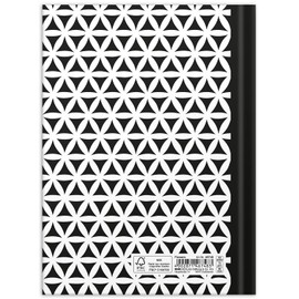 RNKVERLAG 46748 Notebook "Black & White Flowers" in DIN A5 Dotted with 96 Sheets 70 g/m², Pack of 1