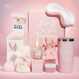 Regalos de Cumpleaños para Mujer, Canasta de Spa Relajante para Mujeres, Paquete de Cuidado Personal para Mujeres, Regalos de Día de la Mujer, Caja de Regalos para Novia Mamá Hermana Ella Amiga