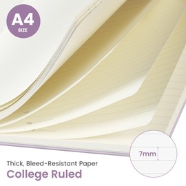 Taja Spiral Lined Notebook, 8.5"x11" Notebooks for Work, Large A4 Journal for Women & Men, College Ruled Journaling Notebook for Writing, Plastic Cover Spiral Journal, Lilac