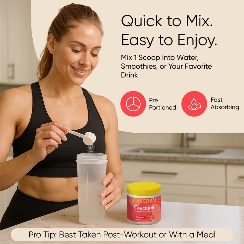 Universal U Creatine Monohydrate for Women - Flavored Creatine Powder,