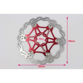 Newgoal Bicycle Disc Brake Disc, 180mm Bicycle Brake Disc Mountain Bike Floating Brake Disc Center Lock Bicycle Accessories(red)