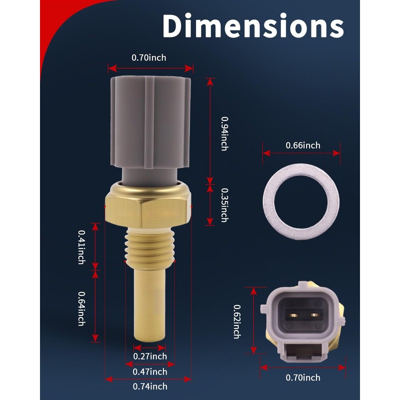 VEHICODE Engine Coolant Temperature Sensor, ECT Water Temp Sensor Compatible
