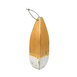 Beachcombers Decorative White & Yellow Buoy Home Decoration White