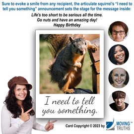 Moving Truths Funny Squirrel Greeting Card | Birthday Card