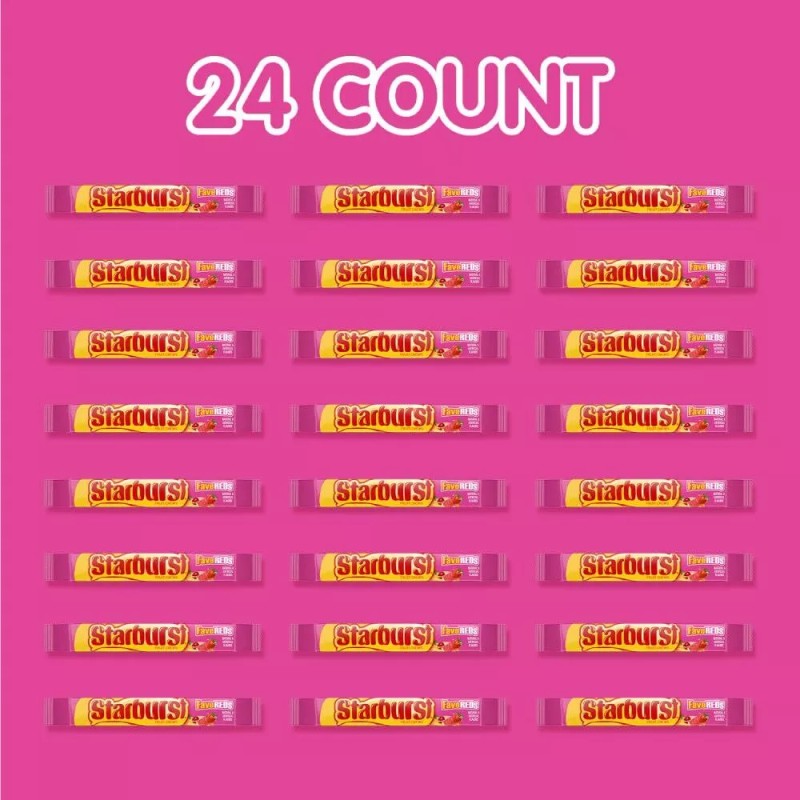 Starburst FaveREDs Fruit Chews Pack of 24 2.07 Ounce Juicy