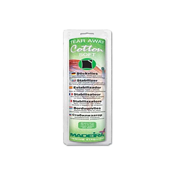 Cotton Soft Tear Away Stabilizer: Black