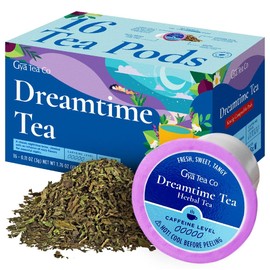 Dreamtime Herbal Tea Pods for Keurig 16ct - A fusion of calming Chamomile, relaxing Lavender & More, Perfect for a Good Night's Rest - Decaf Sleep Tea for Tea K Cups for Keurig 2.0 & 1.0 by Gya Tea Co