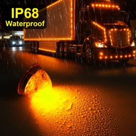 PSDRIQQ 4 Pack 17 LED Trailer Marker Light Watermelon Lights, DC12V Clearance Side Indicator Lamp for RV Camper Truck Van Caravan - Amber, Red