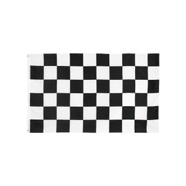 JUKOTA 1 x Motorsport Checked Flag 90 x 150 cm, Target Flag, Racing Flag, Black and White Racing Flag, Bright Colours with Brass Eyelets, Target Flag for F1 Cycling Race, Bar, Party Decoration