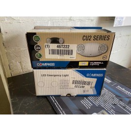 Hubbell Emergency Light LED, Compass CU2, 120/277V AC, 46T222, Damp Location Rated