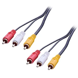 LINDY 35690 1 m Premium 3 x Phono Male to 3 x Phono Male AV Cable, black