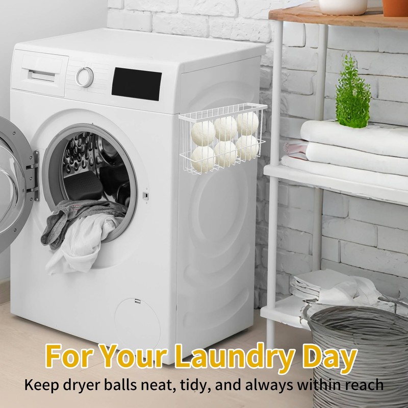 HISSATE Magnetic Dryer Ball Holder for Laundry Room Organization and