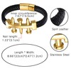 JewelryWe Men's Novelty Punk Rock Nail Bracelet Stitching Braided Leather