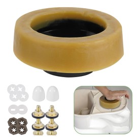 Toilet Flange with Wax Ring for Toilets Replacement Kit Includes Bolts PVC Toilet Flange Repair Kit for 3" or 4" Pipes, Fit Toilet Install & Repair