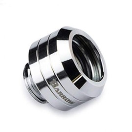 Barrow G1/4" to 14mm Hard Tubing Compression Fitting, Smooth Finish, Silver Shiny