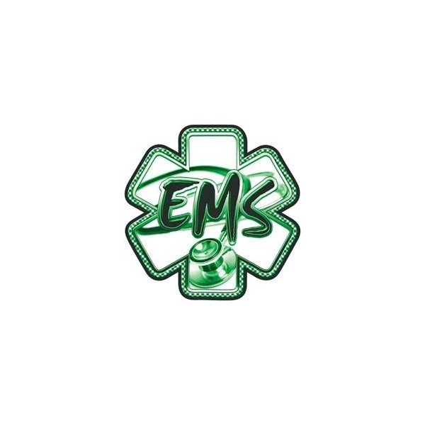 Green EMS Stethoscope Star of Life Decal - 24" h