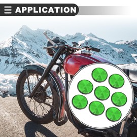 Motoforti Universal Reflectors for Driveway, Plastic, Green, 8 Pcs