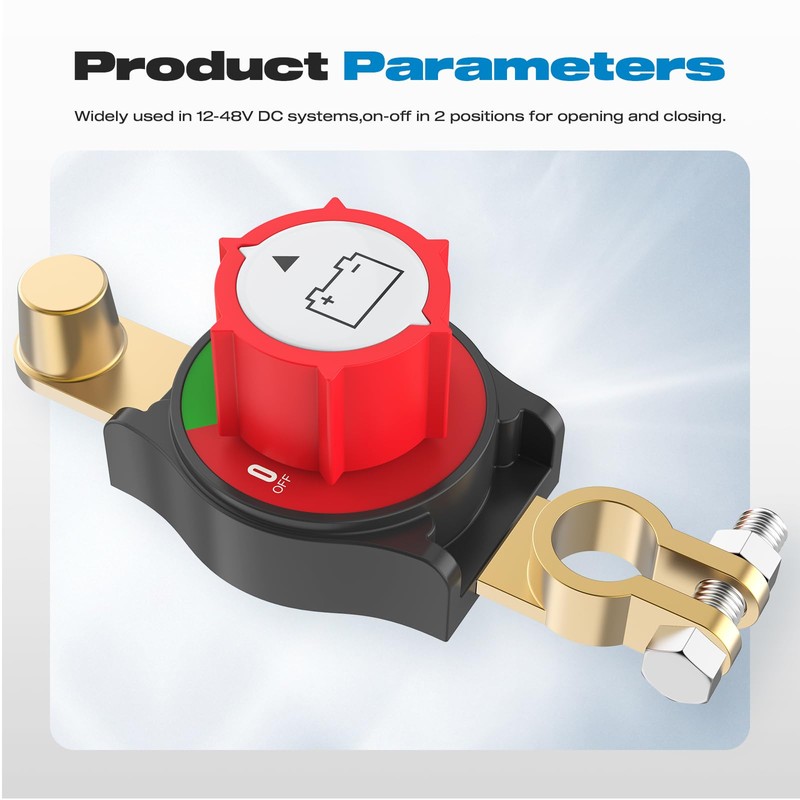 Top Post Battery Disconnect Switch, Malictele On/Off 12-48V Negative Battery