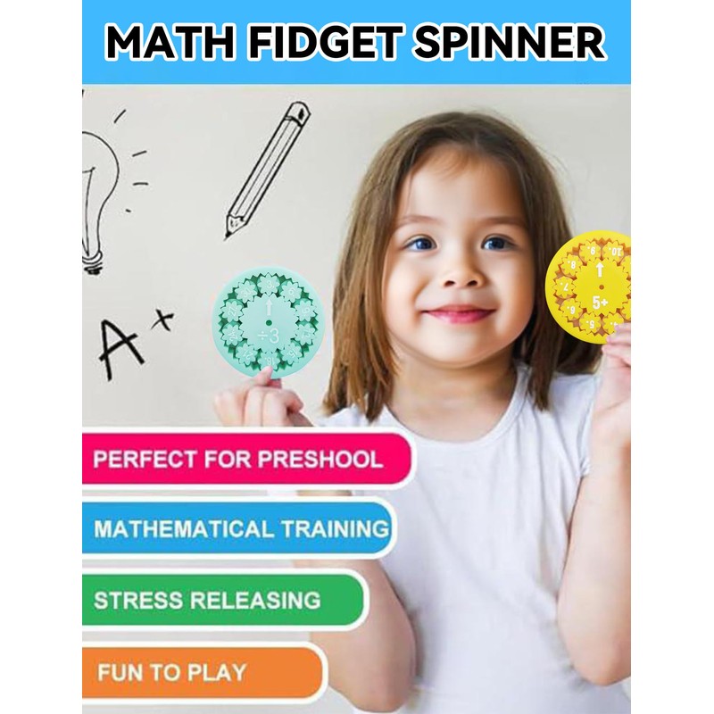Gxdamxz Maths Fidget Spinners 18 Pieces Montessori Interactive Learning Multiply/Division/Addition/Subtraction