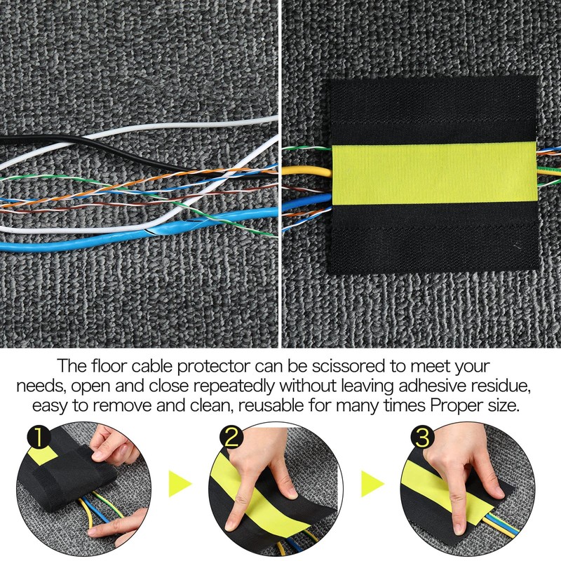 WILLBOND Carpet Cord Cover Cable Grip Floor Cover Cable Protector