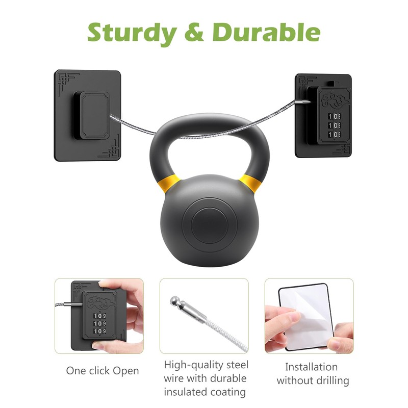 KeeKit Refrigerator Lock, Heavy Duty Fridge Lock, Combination Lock with