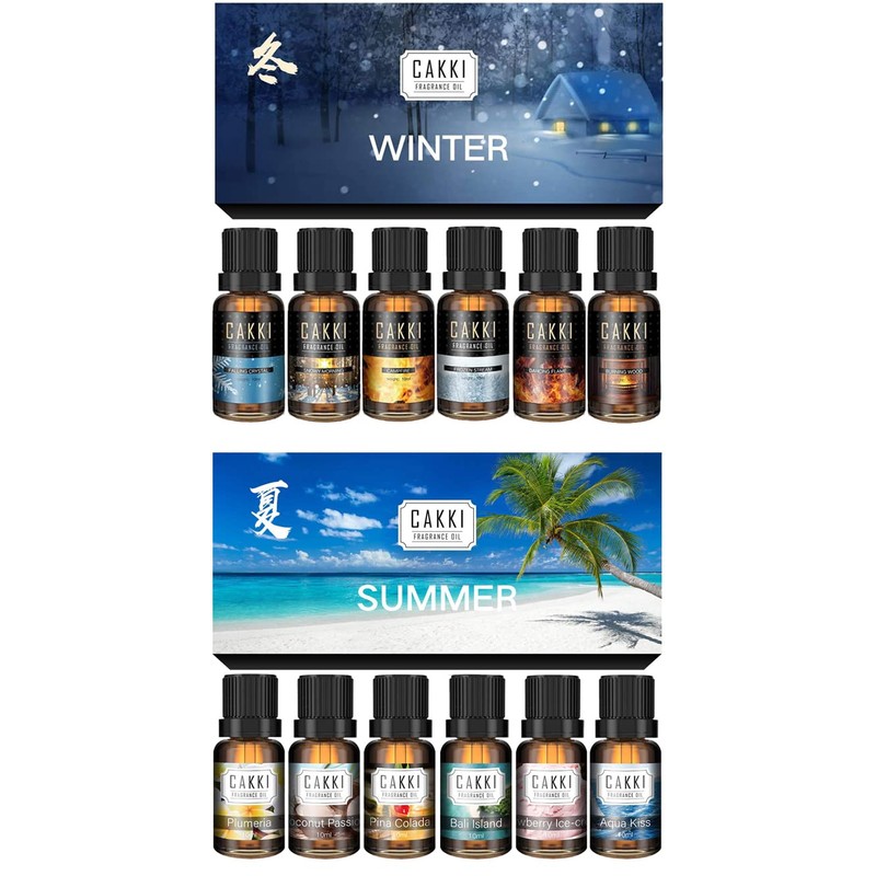 CAKKI CAKKI Winter & Summer Essential Oils Sets Bundle, Premium