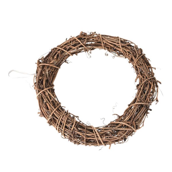 SUPVOX Natural Rattan Ring Wreath Frame Rattan Circle Twig Branch