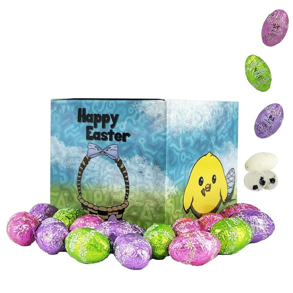 Fruidles Easter Cookies & Cream Chocolate Eggs, Multicolored Foil Wrapped