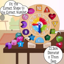 Jaques of London Teaching Clock | Montessori Toys for 1 year old | Wooden Toys Learning Clock for Kids | Educational Toys Clock for Learning to Tell the Time | Since 1795