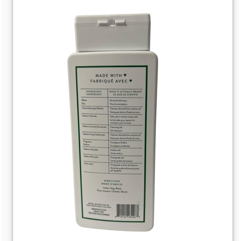 Native Body Wash Eucalyptus and Mint