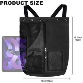 lifwimner Mesh Beach Backpack with Wet Pocket Drawstring Pool Bag Waterproof Swimming Bag Gym Backpack for Men & Women(Green)