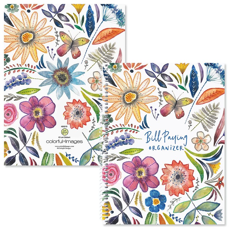 Current Embroidered Florals Bill Paying Organizer Book-9" x 12” Personal