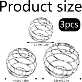 Heanvmyss Edelstahl Shaker Kugel,3 Stück Protein Klein Shaker,Stainless Steel Blender Mixing Ball,Metall Frühling Kugeltyp Wire Whisk Flaschenmischer Ball für Sport Fitness(3 Größen)