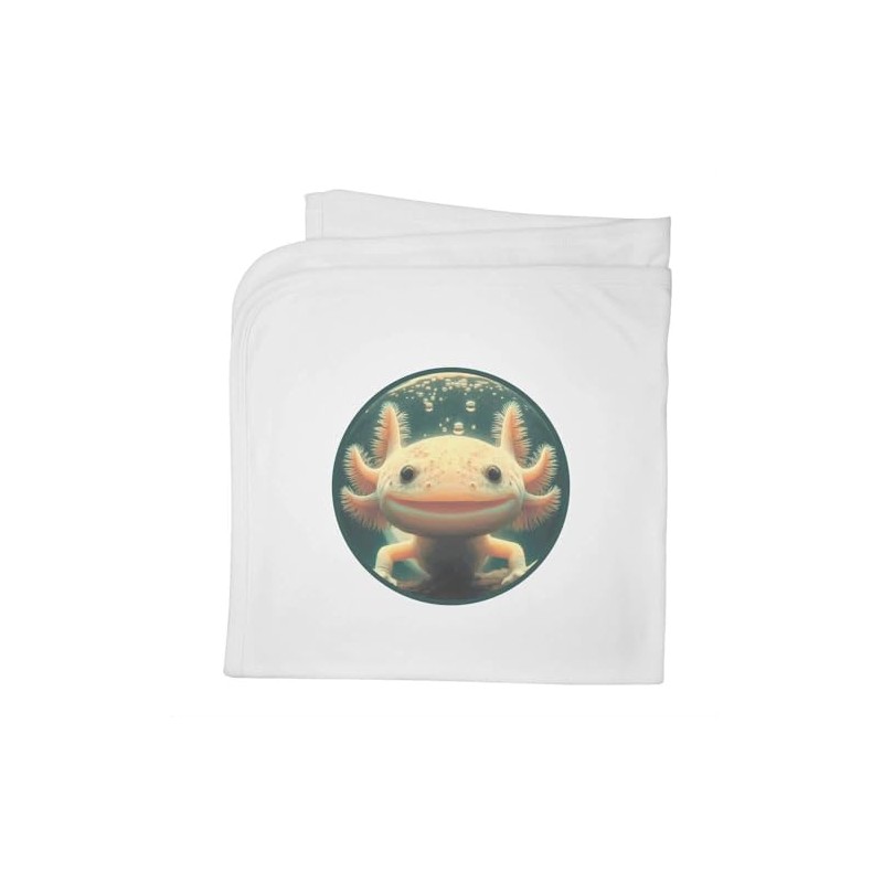Azeeda 'Smiling Axolotl' Cotton Baby Blanket/Shawl (BY00039769)