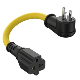 12AWG Heavy-Duty Adapter Cord 1FT/32CM Nema 5-15P to 5-20R/6-15R/6-20R 15A 125V to 20A 250V for High-Power Tools & Appliances