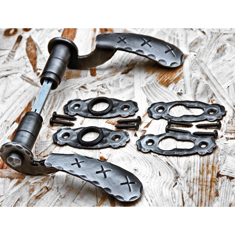 UHRIG Door Handle Made of Wrought Iron Galvanised Door Handle