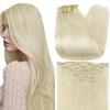 Full Shine Clip in Hair Extensions Blonde Remy Human Hair