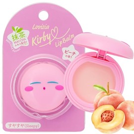 Kirby Peach Lip Balm for Girls, Fruity Lip Balm for Women with Shea Butter, Vitamin E, Honey& Matcha, Lip Moisturizer & Cute Lip Balms for Dry Cracked Lips, Made in Japan, PEACH