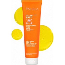 Pacifica Beauty Glow Baby Limpiador facial iluminador diario Exfoliar y Limpiar Vitamina C, AHA, Vainilla Para todo tipo de piel Sin sulfatos ni parabenos Vegano y libre de crueldad Cuida