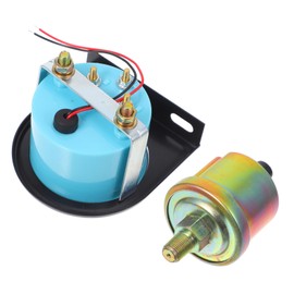 ULTECHNOVO Automotive Oil Pressure Gauge 52mm 12v Voltmeter Car Oil Pressure Gauge Kit