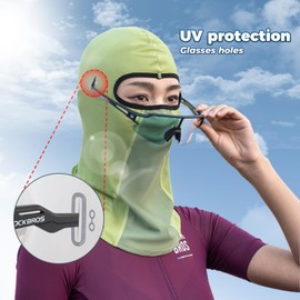 ROCKBROS Summer Balaclava UV Protection Motorbike Balaclava for Men Women Breathable Full Face Cover Cycling Face Mask for Riding, Hiking, Fishing, Racing, Outdoor Sports, Gray/White/Green