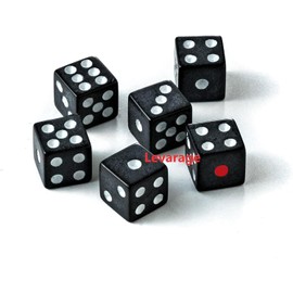 Levarage 0029 Dice, Black, Small, 6-Pack, Black Dice, Black Dice, Black Dice, Trademarked