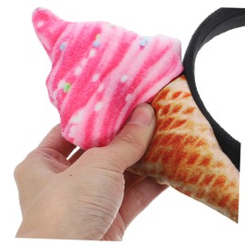 FRCOLOR Cute Ice Cream Headband for Women Functional Face Washing Makeup Accessory Stylish Hair Band for Teens for Parties Travel Everyday Use