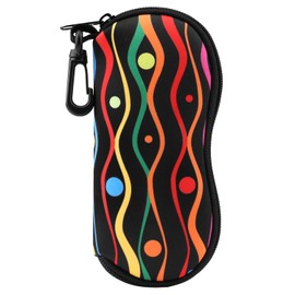 MoKo Glasses Case - [Ultra Lightweight] Neoprene Zip Sunglasses Bag with Belt Clip