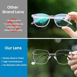 GUDVUE Oversized Blue Light Glasses, Computer Reading/Gaming/Phones Glasses, Anti Glare/UV400/Eye Strain, Large Square Frame, Cat Eye Pupple/Gunmetal