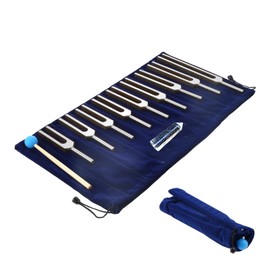 Heizi Crystal Tuner Tuner Tuner with 9 Crystals Set for Healing, Healing, Purification, Meditation, Yoga (Silver)